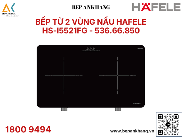 Bếp từ đôi Hafele HS-I5521FG 536.66.850 - Đặt dương trên mặt bếp 